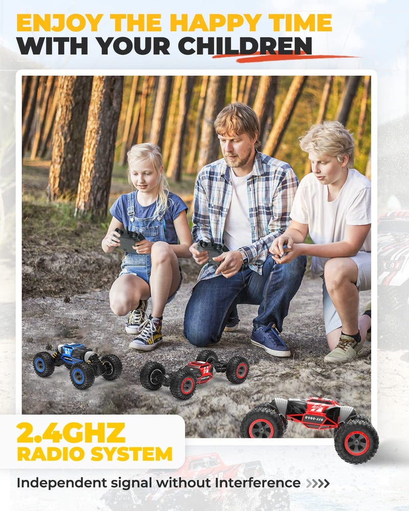 BEZGAR TD141 Remote Control Car - 1:14 Scale 4WD All-Terrains Large RC Cars for Kids, 2.4GHz Transformable Stunt Cars, Monster Truck Toys, Christmas Birthday Gifts for Boys & Girls - Image 3